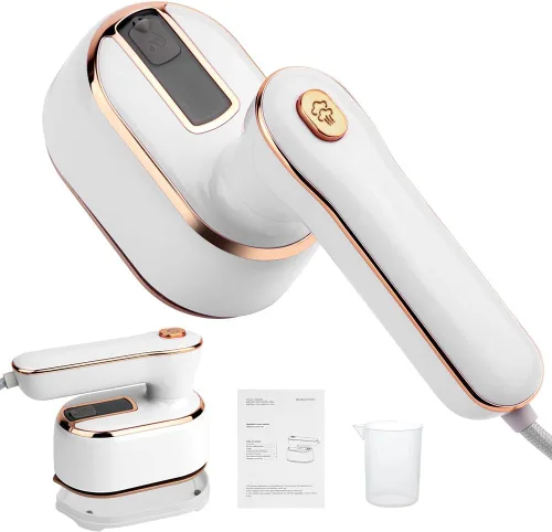 Miniatura 8 de AUAUY Mini plancha de vapor, plancha de vapor portátil de 1000 W, mango giratorio de 180° que convierte la plancha en vapor de mano, calentamiento