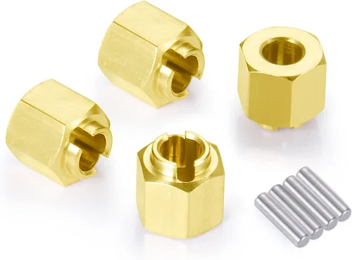 Miniatura 3 de AXSPEED Extensores de cubo de rueda de latón RC de 0.157 in, adaptador hexagonal resistente para 1:18 TRX4-M TRX4M Crawler Car