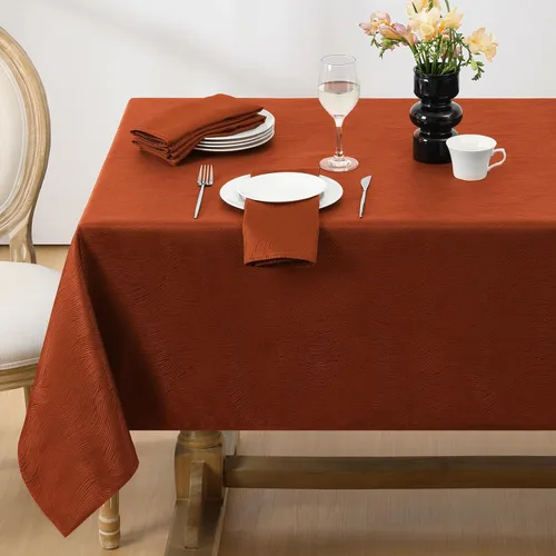 Miniatura 17 de Softalker - Mantel jacquard rectangular, diseño en espiral, resistente al agua y a las manchas, antiarrugas, tela de mesa pesada y libre de arrugas
