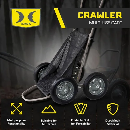 Miniatura 2 de Hawk Crawler Carro plegable multiusos, carrito de caza de ciervos y pesca con capacidad de 500 lb para transportar caza, carnada, equipo de caza