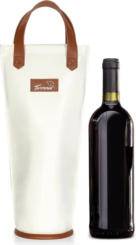 Miniatura 13 de Tirrinia Bolsa transportadora de vino individual, bolsa térmica para enfriar vino para viajes, picnic y regalos de vino, bolsa acolchada térmica