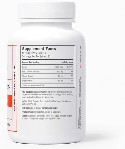 Miniatura 6 de Elon R3 Suplemento para el crecimiento del cabello para mujeres, vitaminas para el crecimiento del cabello con biotina y péptidos de colágeno