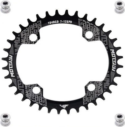 YBEKI Plato de grado profesional 104BCD (30-52T) CNC 7075-T6 Aluminio Narrow-Wide MTB/Carretera Redondo Ovalado Corona de Bicicleta | Compatible con