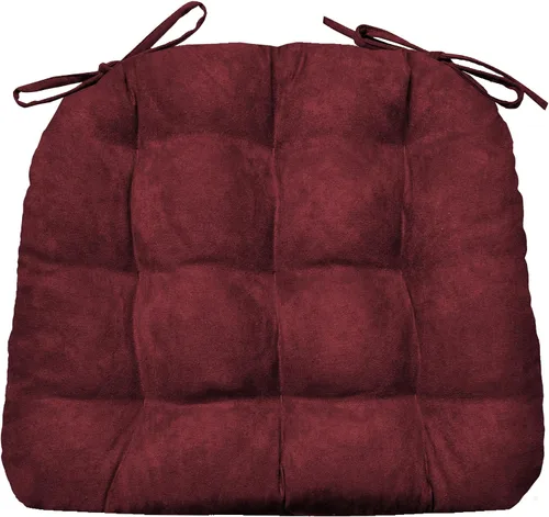 Miniatura 49 de Barnett Almohadilla para silla de comedor con lazos. Gamuza microfibra, microgamuza, reversible, relleno de espuma de látex, se puede lavar a Negro