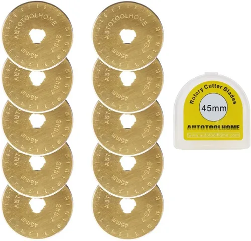 Miniatura 9 de AUTOTOOLHOME Cuchillas de corte rotativas de titanio de 1.102 in, paquete de 10 cuchillas de repuesto para acolchado, costura, álbumes de recortes