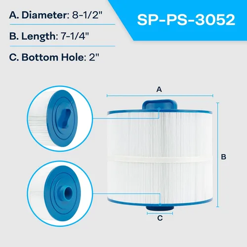 SpiroPure Reemplazo para Filbur FC-3052 Unicel 8CH-502 Vita Spas PVT50WH Cartucho de repuesto para filtro de piscina de hidromasaje