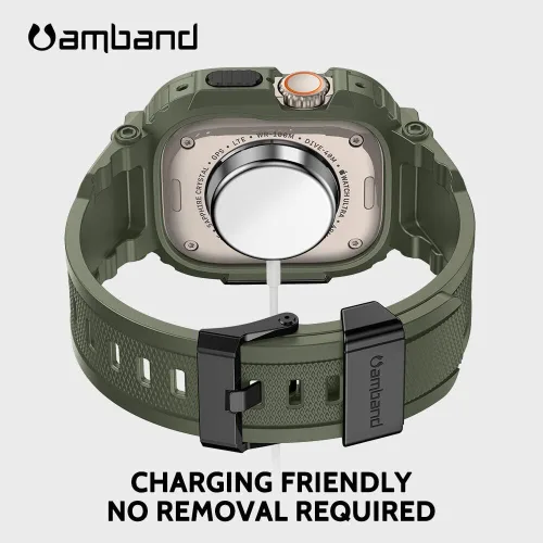 Miniatura 7 de amBand Bands - Funda protectora de pantalla compatible con Apple Watch Ultra 3/2/1 de 1.732 pulgadas, correa resistente M1 Sport Series y película