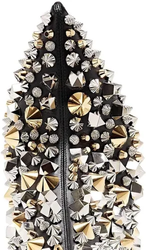 Miniatura 161 de FSJ Botas de tacón alto con punta puntiaguda para mujer, con tacón alto, con cremallera lateral brillante, estilo casual, para uso diario, zapatos