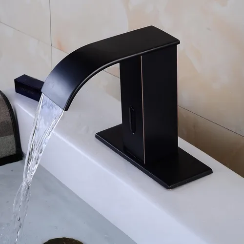 Miniatura 2 de Grifo automático de lavabo de baño sin contacto, sensor activado por movimiento, cuerpo cuadrado, mezclador de agua manos libres, ORB