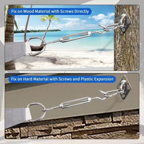 Miniatura 6 de RICHIE Kit de accesorios para toldo de 4.7 a 6.7 pulgadas, kit de accesorios de acero inoxidable de grado 304 para instalación de parasol triangular