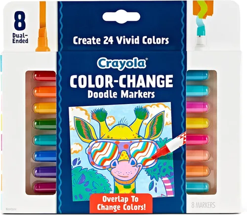 Crayola Marcadores que cambian de color (8 quilates), marcadores que no se corren para colorear para adultos, juego de marcadores de doble cara,
