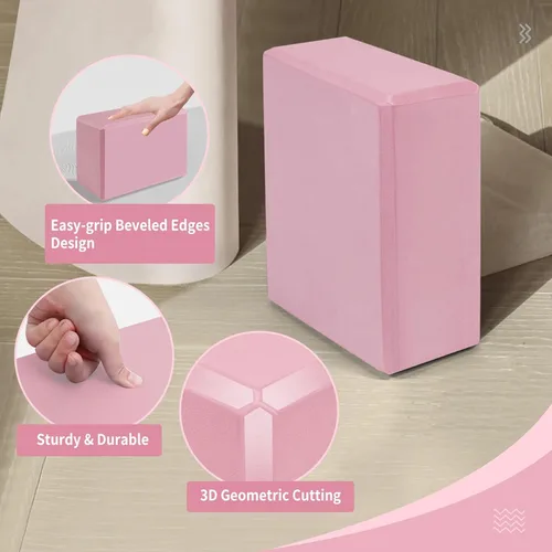 Miniatura 3 de Yoga Blocks 2 Pack, 9"x6"x3" High-Density EVA Foam Yoga Block, Non-Slip Yoga Blocks for Yoga, Pilates Meditation, Stretching and Toning, Supportive