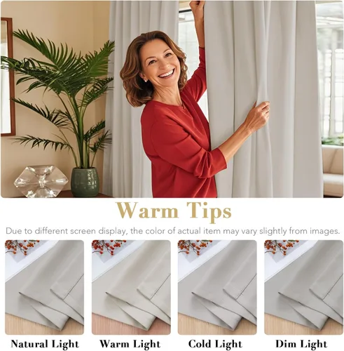 Miniatura 3 de H.VERSAILTEX Cortinas opacas con aislamiento térmico, paneles de tratamiento de ventana, cortinas opacas para oscurecer la habitación, cortinas