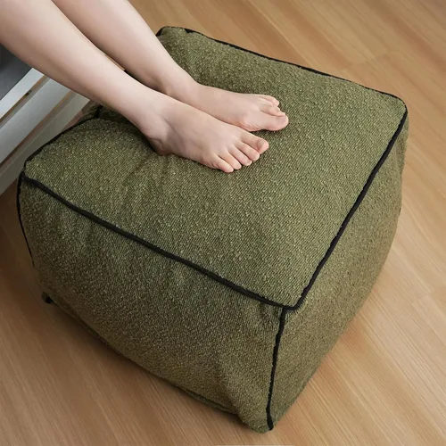 Miniatura 9 de Puf otomano relleno de espuma moderno pufs para sala de estar, silla decorativa de 20 x 15 pulgadas, taburete bohemio relajado para sala de estar