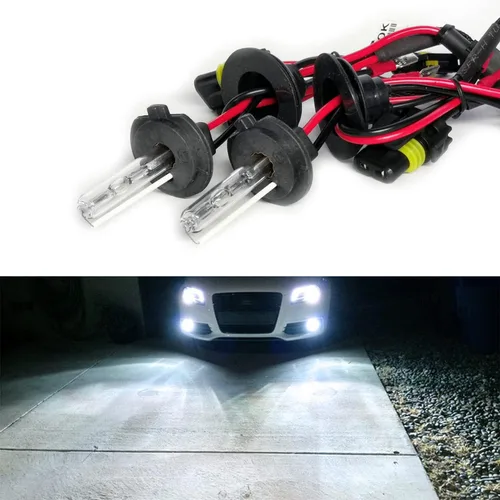 Miniatura 10 de Bombillas HID de xenón H1 AC de 35 W superbrillantes, lámpara de repuesto para faros delanteros, 10000 K, azul profundo, paquete de 2