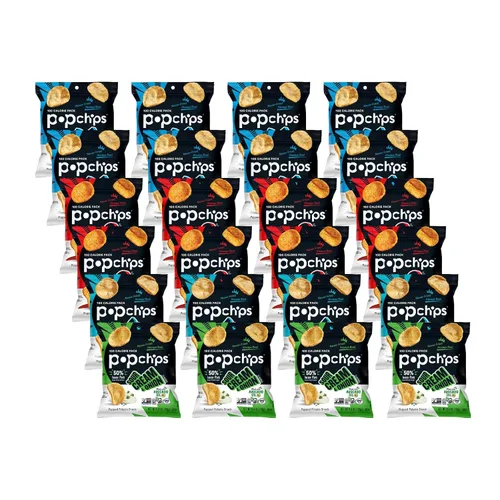 Miniatura 29 de Popchips Paquete variado de papas fritas, porciones individuales de 0.8 onzas (paquete de 24), 4 sabores: 8 sal marina, 8 barbacoa, 4 crema agria