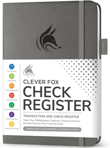 Miniatura 19 de Clever Fox Libro de registro de cheques – Registro de transacciones de lujo, libro de contabilidad contable, registro de cheques y libro de registro