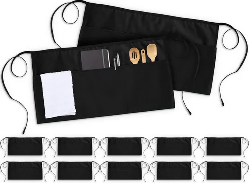 Miniatura 5 de Utopia Wear 12 Pack Server Aprons with 3 Pockets, Waiter and Waitress Waist Aprons for Women with Pockets, Men Short Aprons