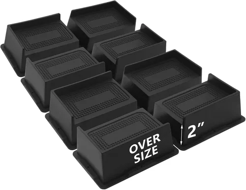 Miniatura 9 de Elevadores de cama de 4 pulgadas, resistentes, elevadores de muebles de gran tamaño, paquete de 4 elevadores de cama extra anchos para mesa, sofá