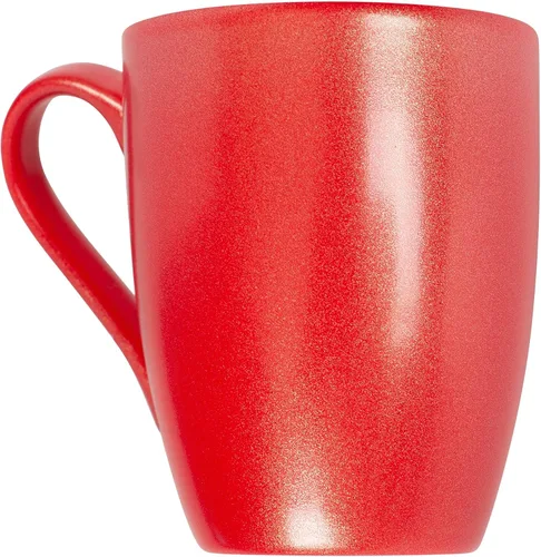 Miniatura 2 de Elanze Designs Juego de 4 tazas de café de porcelana de hueso con acabado brillante rojo carmesí de 10 onzas
