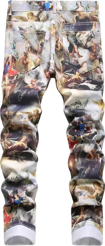 Miniatura 74 de Enrica Pantalones vaqueros estampados casuales para hombre