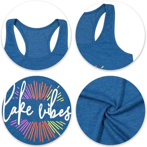 Miniatura 6 de Lake Life - Camiseta sin mangas para mujer, camiseta sin mangas con estampado de Lake Vibes para vacaciones, camiseta sin mangas holgada y bonita