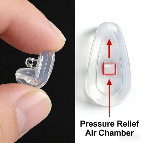 Miniatura 3 de PTSLKHN 5 pares de almohadillas para la nariz para lentes, mejoradas de silicona suave de 0.59 x 0.315 pulgadas, almohadillas para la nariz