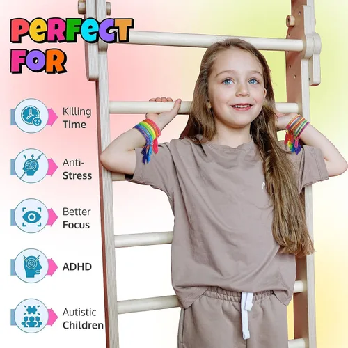 Miniatura 2 de UpBrands 48 pulseras mejoradas con cremallera Pop-It para niños, juguetes antiestrés para TDAH, juguetes para aliviar la ansiedad, kit
