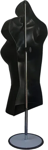Miniatura 7 de Maniquí de torso masculino y femenino con soporte de metal, cuerpo con respaldo hueco, apilable, forma de vestido para exhibición de camisetas