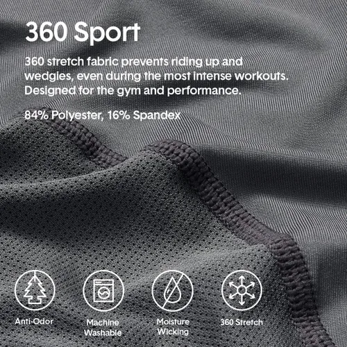 Miniatura 3 de Tommy John Ropa interior para hombre, baúl deportivo 360 con bolsa de contorno, entrepierna corta de 4 pulgadas, ropa interior que absorbe la humedad