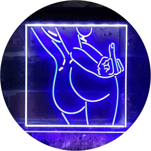 Miniatura 9 de ADVPRO Bad Bitch Middle Finger FXXK Girl Room - Letrero de neón LED de doble color, azul y rojo, 12 x 8 pulgadas st6s32-i3799-br