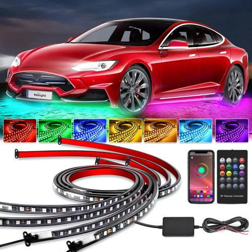 Miniatura 12 de Nilight - TL-31 Kit de tira de luz RGB de 60 pulgadas para caja de camión, 180 LED, control remoto RF con interruptor de encendido y apagado