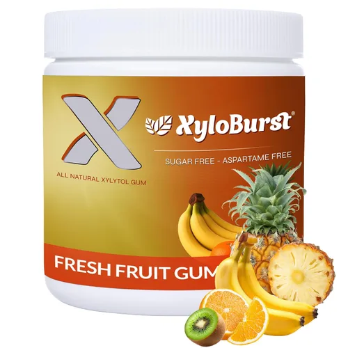 Miniatura 10 de XyloBurst Goma de mascar de xilitol Sin azúcar, sin gluten, apto para dieta cetogénica, sin aspartamo para la salud bucal, menta verde, tarro