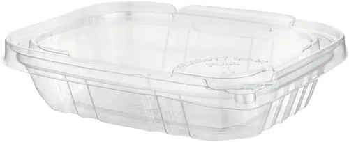 Miniatura 2 de Restaurantware Tamper Tek - Contenedores para llevar de 8 onzas, 100 recipientes a prueba de manipulaciones, tapa con bisagras, recipientes