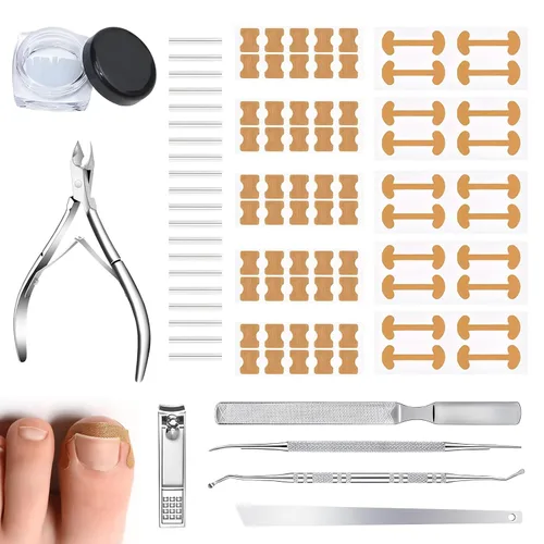 Miniatura 8 de Kit corrector de uñas encarnadas, herramientas de uñas, tiras de corrección transpirables con herramientas de levantamiento de uñas, cortaúñas