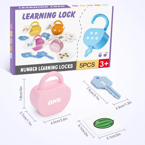 Miniatura 5 de Juguete para niños pequeños con cerradura y llave, actividades de aprendizaje preescolar, imprescindibles para el aula de jardín de infantes