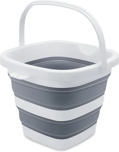 Goderewild Cubo plegable pequeño, 1.4 galones/5 litros sin BPA – Cubo de agua plegable para lavado de coches, camping, playa, almacenamiento
