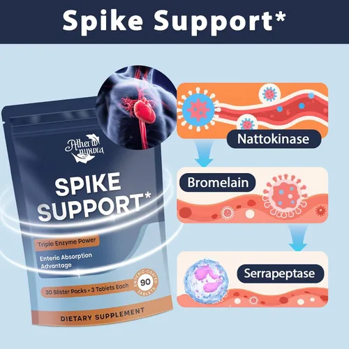 Miniatura 3 de Spike Detox – Suplemento de Nattokinase 10,000 FU con Serrapeptasa 18,000 SPU y Bromelina 800 GDU – Fórmula multienzimática sistémica 3-en-1