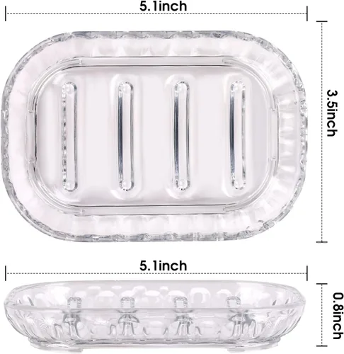 Miniatura 3 de Paquete de 2 soportes para jabonera para barra de jabón, jaboneras de baño, jabonera, protector de jabón, bandeja de jabón blanda para ducha, baño