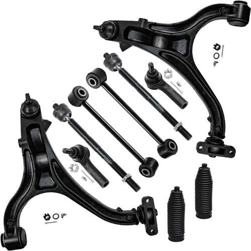 Miniatura 60 de Detroit Axle - Kit de suspensión frontal de 10 piezas para Jeep 2002-2004 Liberty, 2 brazos de control superiores con rótula 2 rótulas inferiores, 4