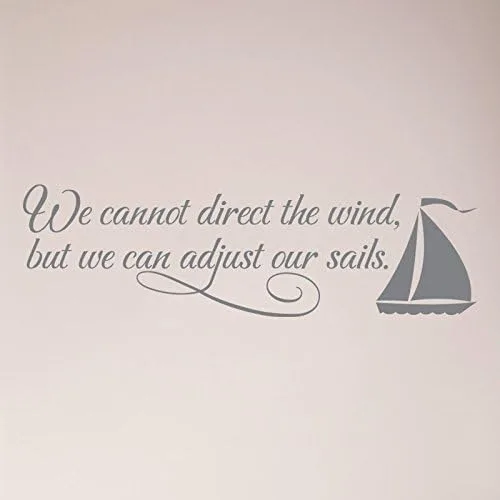 Miniatura 2 de 36"x12" We Cannot Direct The Wind, But We Can Adjust Our Sails. Adhesivo de pared con texto en inglés "We Cannot Direct The Wind, But We Can Adjust