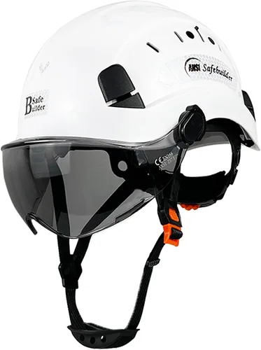 Casco de Seguridad de Construcción con Visera Casco Duro ABS Cascos Duros de Ventilación Ajustable Protección de Cabeza de Trabajo Industrial para