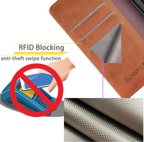 Miniatura 4 de SUANPOT para Samsung Galaxy S23 +/ Plus Funda tipo cartera con bloqueo RFID, soporte para tarjetas de crédito, funda protectora de libro tipo Flip