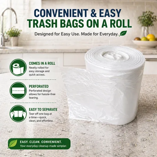 Miniatura 2 de Bolsas de basura pequeñas de 3 galones (440 unidades) para cubos de basura de plástico transparente para baño, se adaptan a contenedores de 2