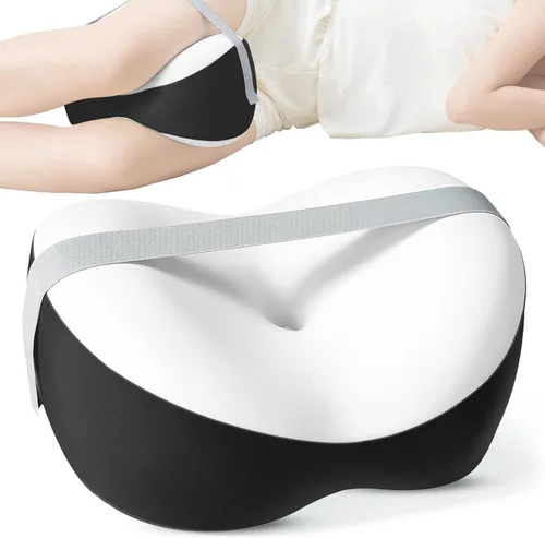 Miniatura 9 de Almohada de rodilla para dormir de lado, almohada de piernas para dormir de lado, alivio del dolor de cadera, ciática y espalda baja, con espuma Gris