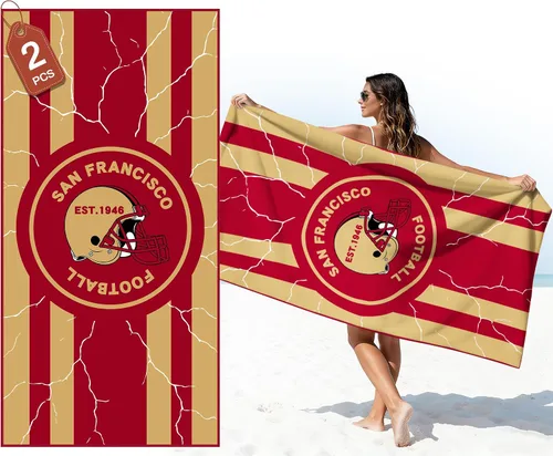Miniatura 13 de Football Fan Thin Lightweight Microfiber Beach Towel Las Vegas City Themed Large Absorbent Oversized Towels Men Women Stuff Raiders Team Dad Husband