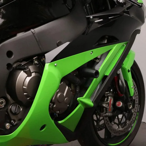 Miniatura 4 de Shogun Kawasaki ZX10 ZX10R ZX10RR 2016 2017 2018 2019 2020 2021 2022 2023 Negro Deslizadores de marco sin corte para modelos ABS y no ABS – 750-4959