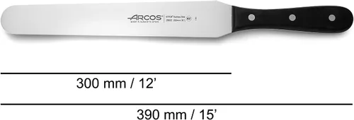 Miniatura 2 de ARCOS Espátula de acero inoxidable nitrum de 10 pulgadas y hoja de 9.843 in. Mango ergonómico POM de polioximetileno. Serie Universal. Hoja larga