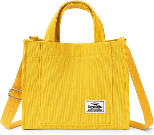 Miniatura 14 de Corduroy Tote Bag for Women Small Satchel Bag Mini Tote Bag Aesthetic Crossbody Handbag - School Work Travel Shopping
