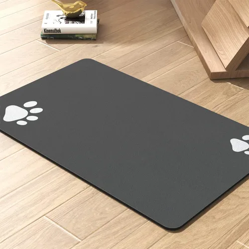 Miniatura 11 de Tapete para comedero de mascotas, absorbente, para tazón de alimentos y dispensador de agua del perro, no deja manchas, se seca rápido, de 23 x 34